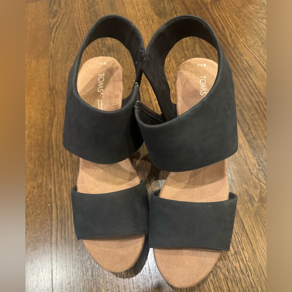 TOMS Majorca Platform Espadrilles Side Zip Size 9.5 EU 41 NEW